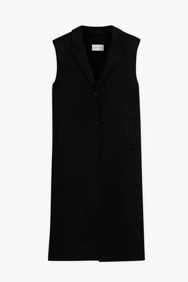 Loulou de Saison Loulou Studio Deanna Brushed Wool and Cashmere-Blend Felt Vest in Black from THE OUTNET, photo 1 of 1