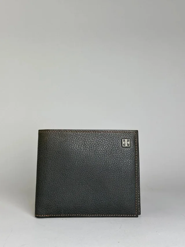 Givenchy Vintage Textured Leather Wallet Dark Green Silver in gray Leather from Grailed