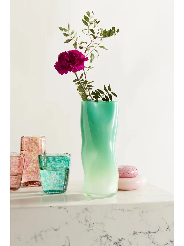 VANDEROHE CURIO + NET SUSTAIN small dégradé glass vase in Green, photo 2 of 2 from NET-A-PORTER (Canada)