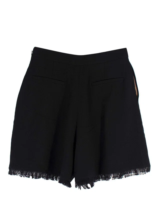 Chloé Black Frayed Hem Shorts in Black from HEWI