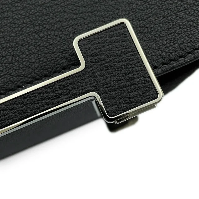 Hermès Geta Black Chevre Myzore Goatskin in Black Goatskin from GALLERY RARE, photo 10 of 17