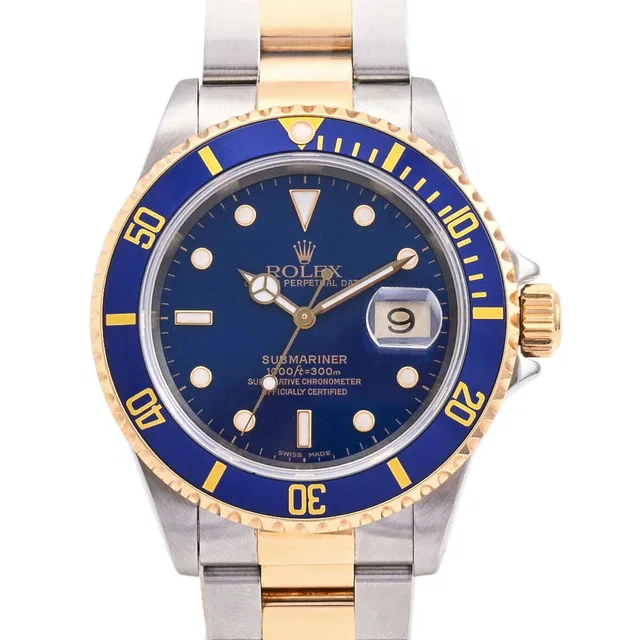 Rolex Circa 1997 Submariner Date 40mm 16613 Automatic Blue in Blue from VINTAGE QOO TOKYO