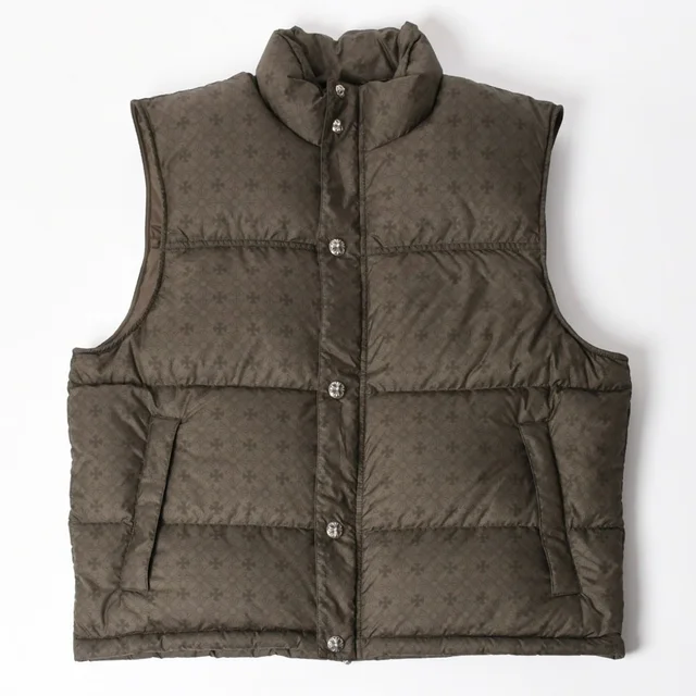 Chrome Hearts CH Plus Stiff Down Vest CH Khaki All Over Print M in Green from The Reluxe