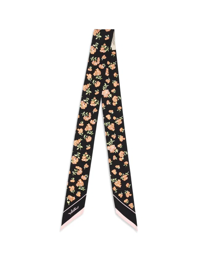 Valentino Garavani Scarf — Black Silk Scarfs in Black Silk from HEWI