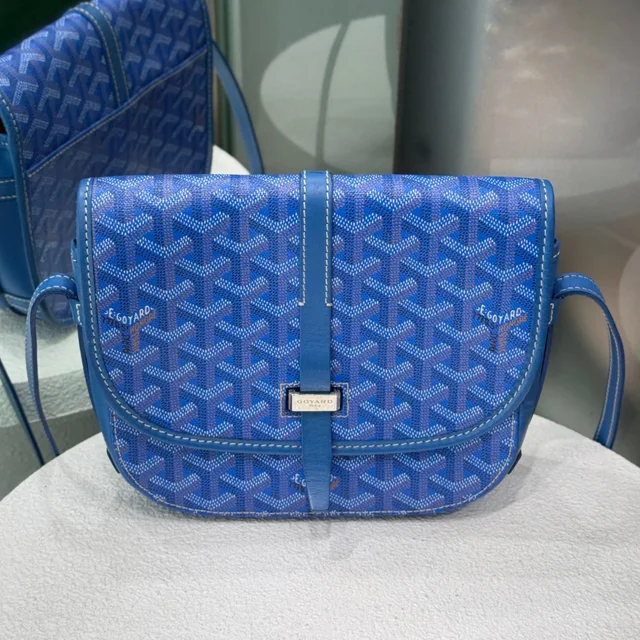 Goyard Belvedere PM Blue Crossbody Bag in Blue Canvas from Revivre Luxury Consignment