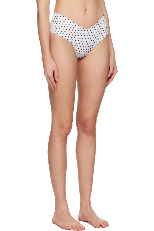 Belle Anna White & Black Raw Bikini Bottom, photo 2 of 4 from SSENSE