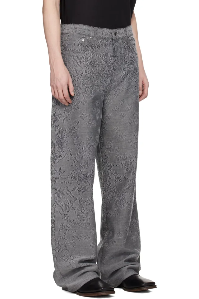 AMIRI Gray MA Quad Bandana Baggy Jeans, photo 2 of 4 from SSENSE