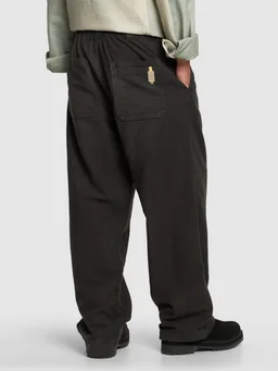 Objects Iv Life High-Waisted Wide-Leg Trousers in 98% Organic Cotton, 2% Elastane, photo 3 of 5 from LUISAVIAROMA