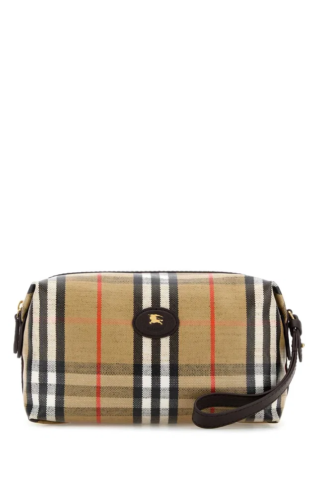 Burberry Highlands Travel Wallet — Beige Cotton Viscose Linen in Beige Canvas from HEWI