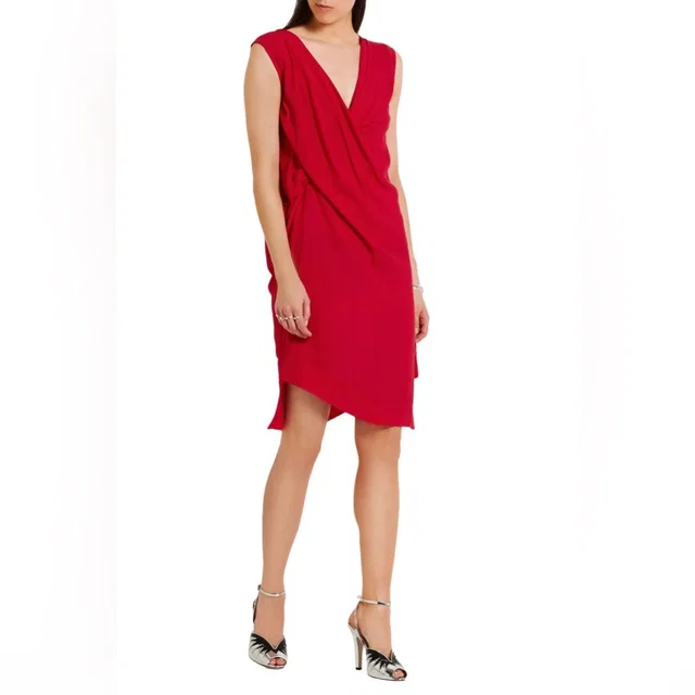 Size 46 / 10 Vivienne Westwood Red Dress - Sheer, Asymmetrical in red Woven leather from Poshmark