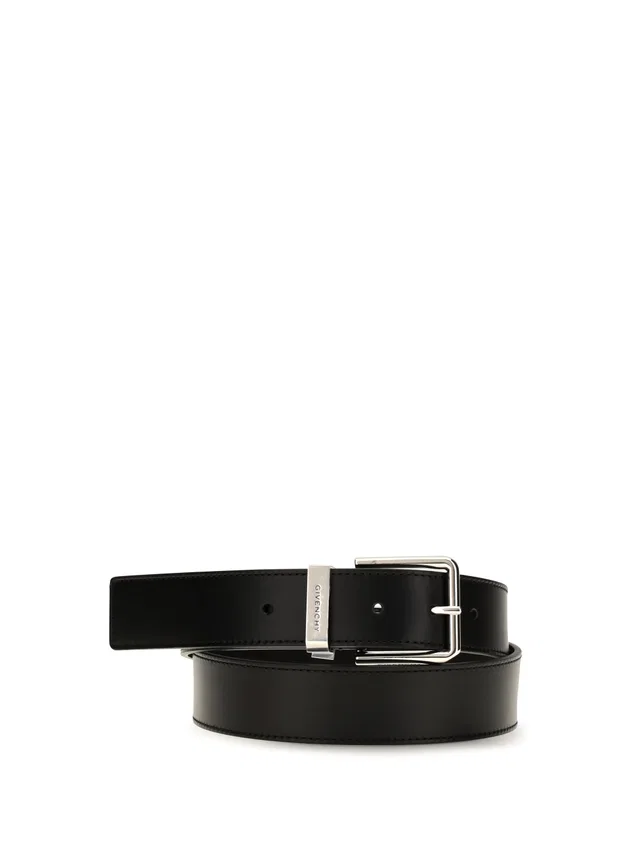 Givenchy Gentlemen Belt — Black Calf Leather Bos Taurus in Black Calfskin from HEWI