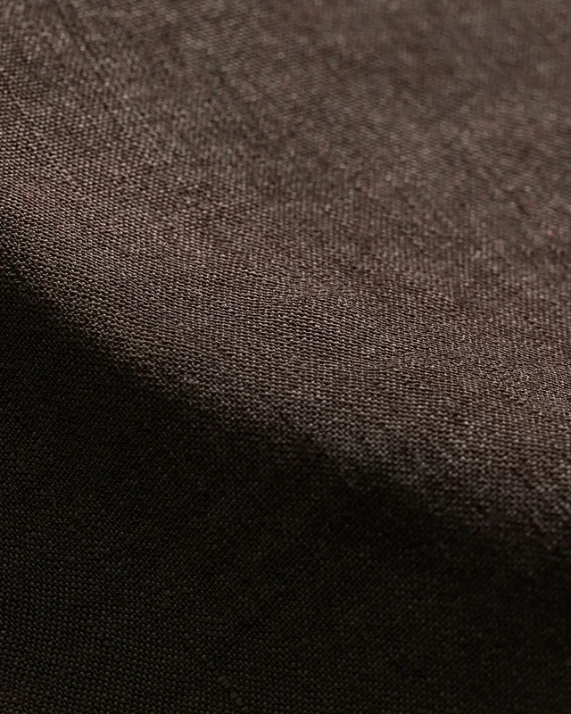 Theory Cropped Shirt Jacket in Good Linen in DARK BROWN, photo 12 of 12 from Theory