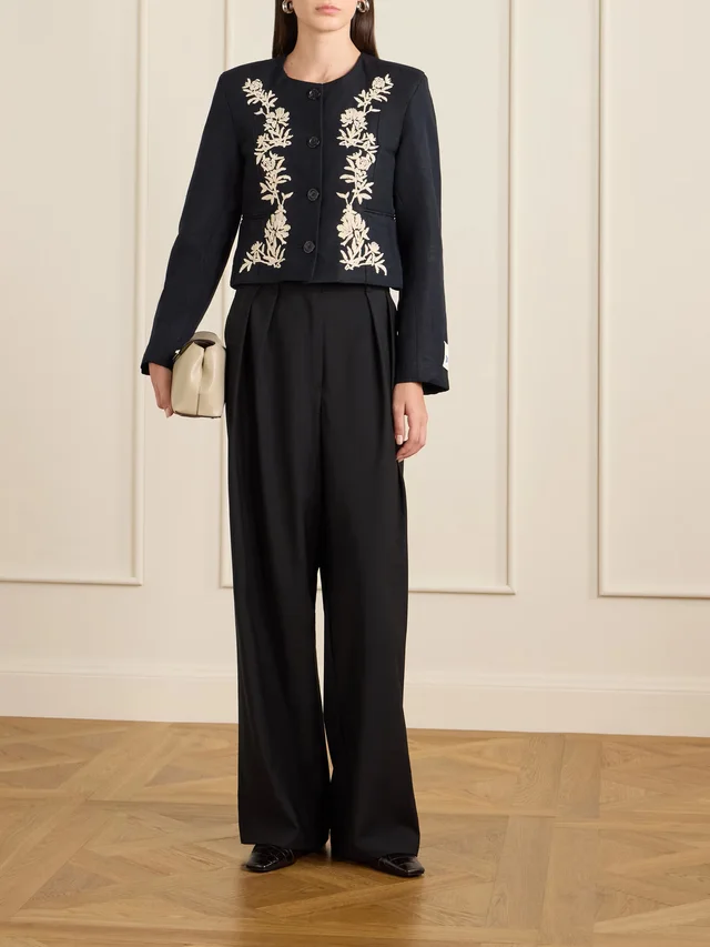S.S.DALEY Ophelia cropped embroidered woven jacket in Black, photo 2 of 2 from NET-A-PORTER (Canada)