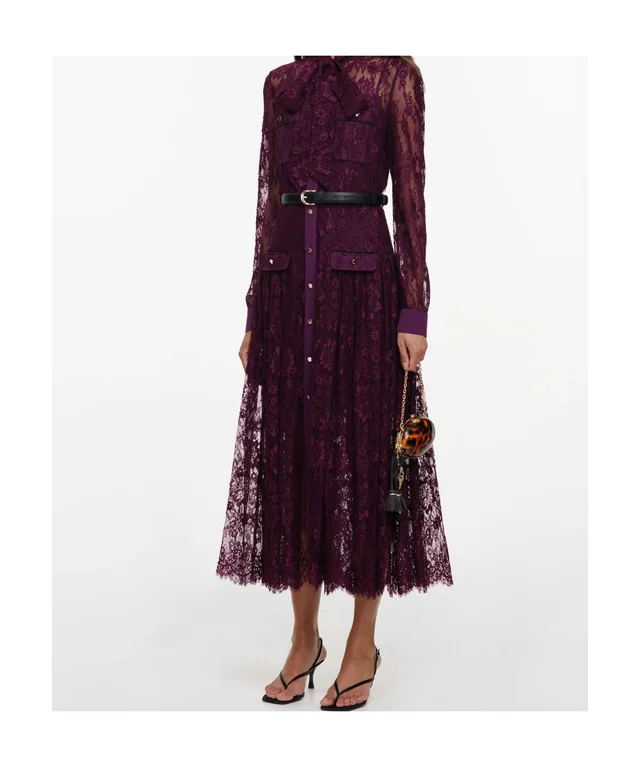 Self-Portrait Lace-up midi dress, photo 3 of 5 from SENSER