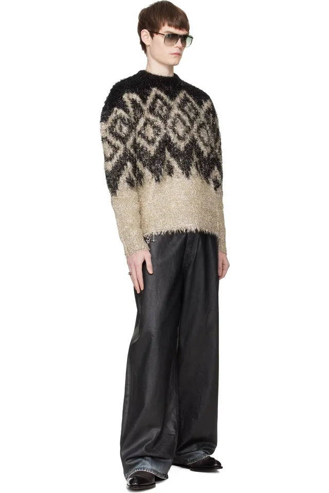 Acne Studios Black Metallic Knit Sweater, photo 4 of 4 from SSENSE