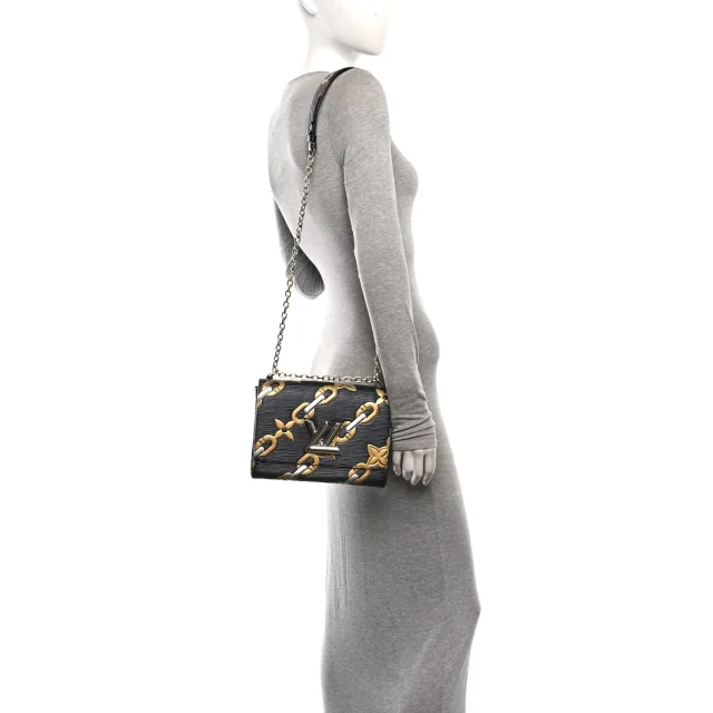 Louis Vuitton Epi Chain Flower Twist Shoulder Bag MM Black in Black Leather from FASHIONPHILE, photo 2 of 10