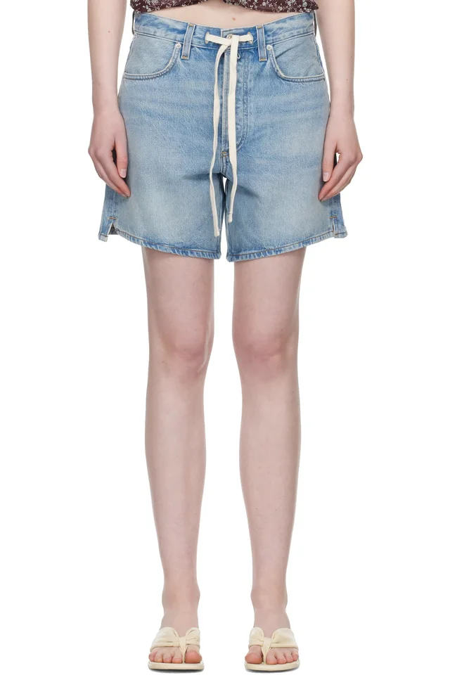 Citizens of Humanity Blue Brynn Drawstring Denim Shorts, image 1 of 1 from SSENSE