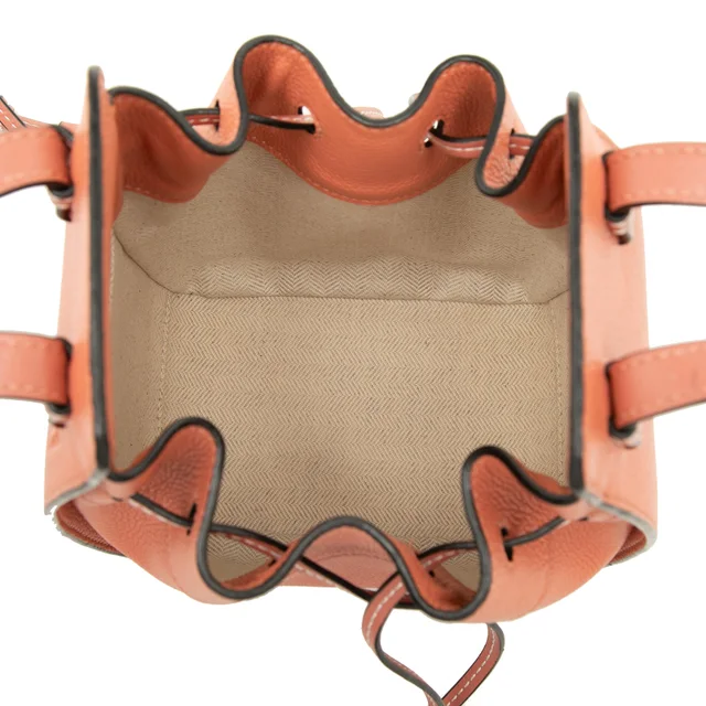 Orange LOEWE Mini Grained Calfskin Drawstring Hammock Bag Satchel in Orange Caviar leather from Designer Revival, photo 2 of 2