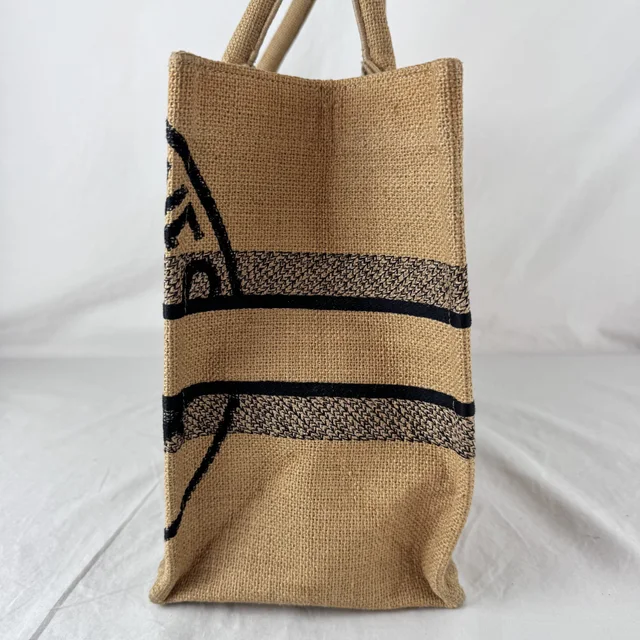 Dior Jute Canvas Medium Book Tote Bag in embroidered canvas from Reowned, photo 2 of 12