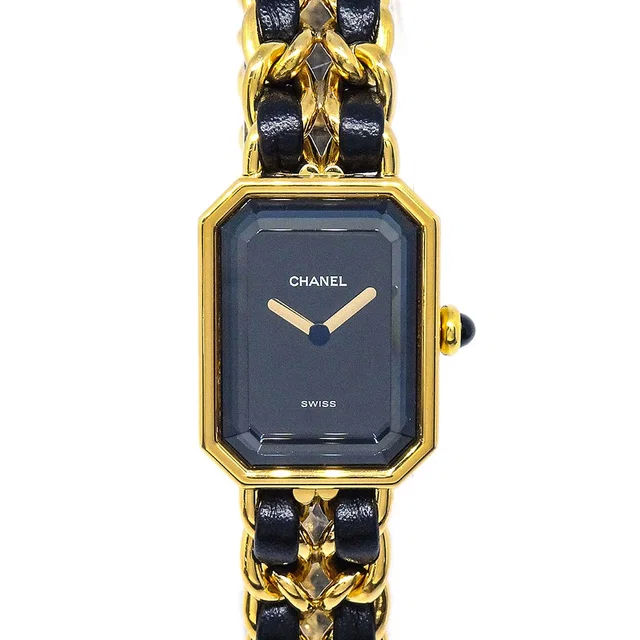 Chanel Premiere Watch Gold #XL in Gold Leather from AMORE Vintage Tokyo