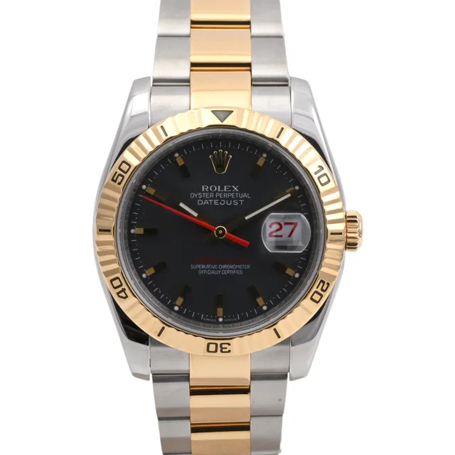 Rolex Circa 2005 Datejust Turn-O-Graph 36mm 116263 Automatic Black in Black from VINTAGE QOO TOKYO