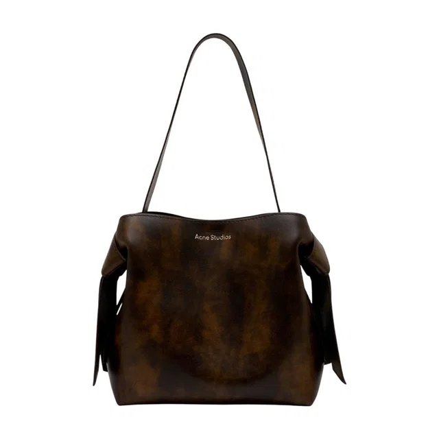 Acne Studios Gathered Calfskin Shoulder Bag — Brown in Brown Calfskin from HEWI