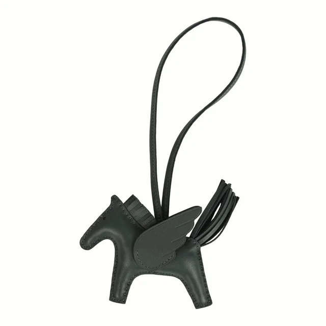 Hermès Rodeo Bag Charm PM Vert Mangrove Milo Lambskin in Green Lambskin from Madison Avenue Couture