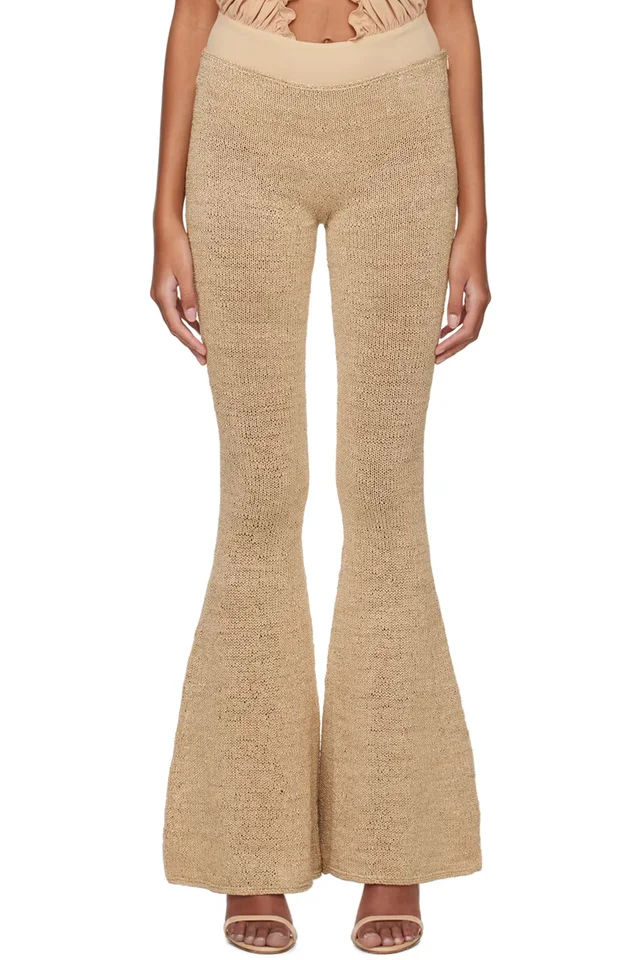 Beige Flared Trousers, image 1 of 1 from SSENSE
