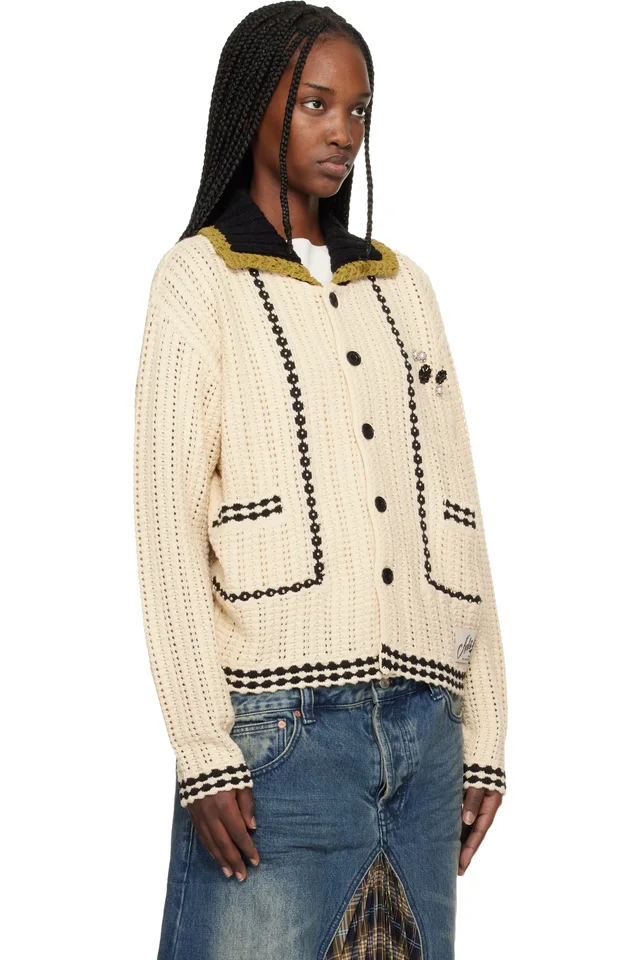 Andersson Bell Off-White New Fantasia Collar Cardigan, photo 2 of 2 from SSENSE