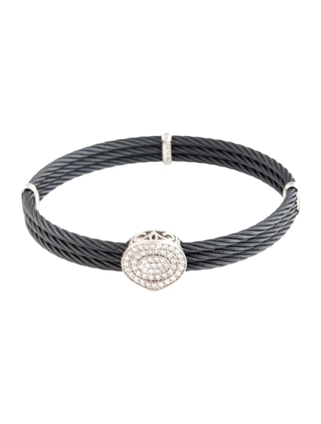 Charriol Diamond Pavé Oval Station Cable Bracelet, 6.75" in multicolor from The RealReal