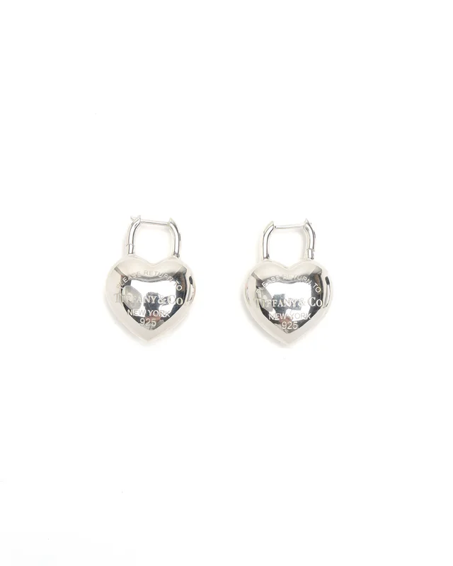 Return to Tiffany Silver Full Heart Earrings in Silver from A Retro Tale
