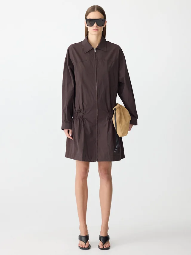 Bassike Crushed Cotton Peplum Dress from bassike, photo 1 of 1