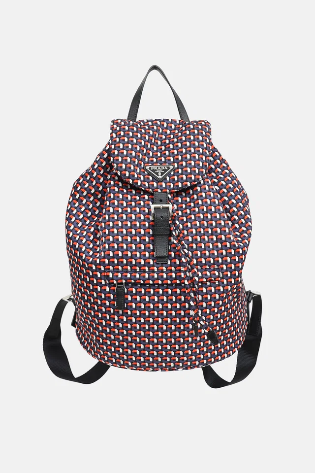 Prada Geometric Nylon Backpack in Nylon from VSP Consignment