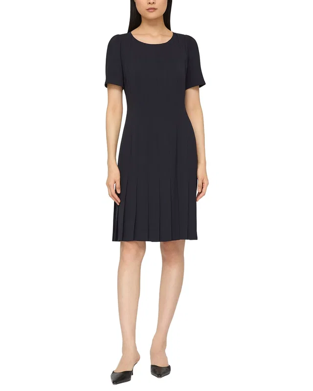 Lafayette 148 New York Plus Puff Sleeve Pleated Dress, image 1 of 1 from Rue La La