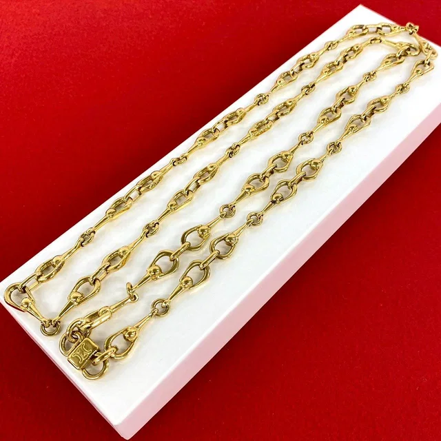 Celine Triomphe Log Long Chain Necklace Gold in Gold from The Reluxe
