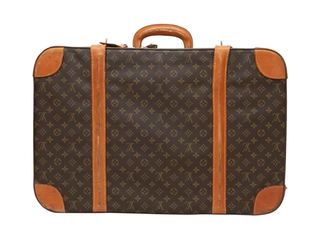 Vintage Brown Louis Vuitton Monogram Suitcase in Brown Coated canvas from Designer Revival