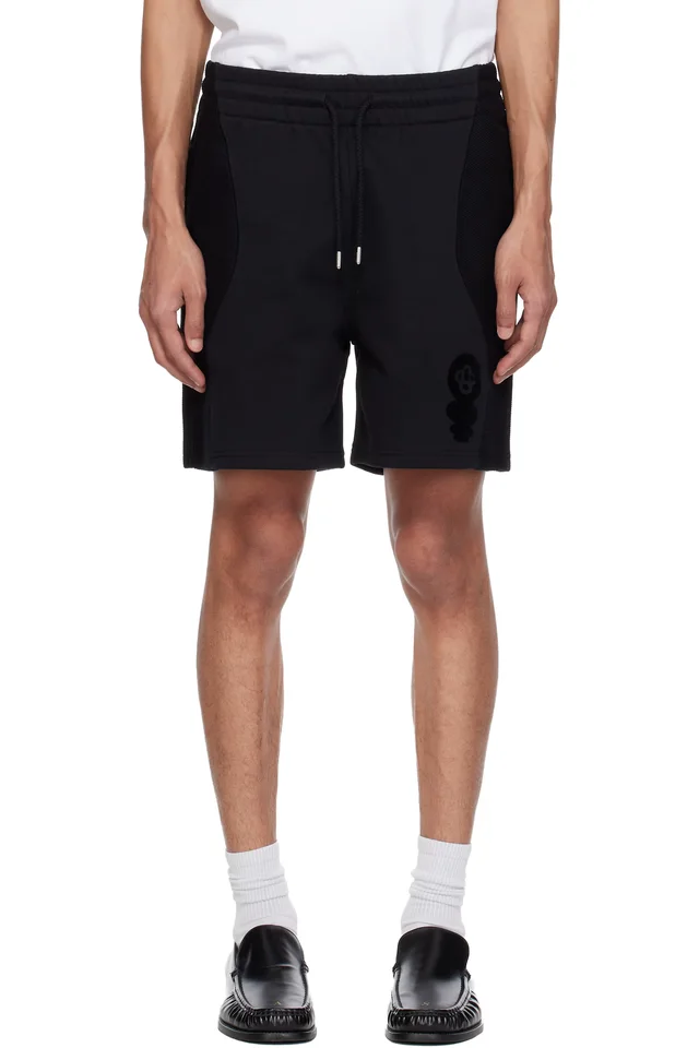 Casablanca Black Squash Logo Flock Print Sweat Shorts from SSENSE, photo 1 of 1