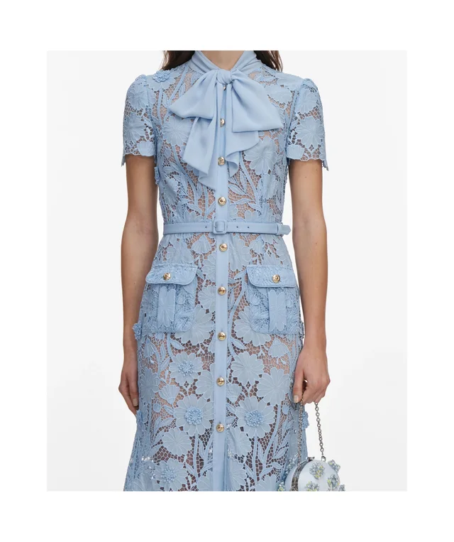 Self-Portrait Lace Tie Neck Midi Dress, photo 9 of 9 from SENSER