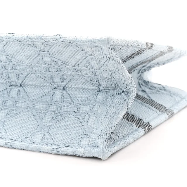 Dior Cannage Medium Book Tote Blue in Blue Raffia from FASHIONPHILE, photo 10 of 11