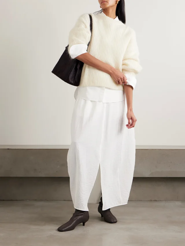 TOTEME Ribbed mohair-blend sweater in Beige, photo 2 of 2 from NET-A-PORTER (Canada)
