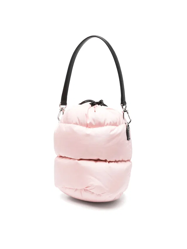 Moncler Caradoc Bucket Bag — Pink Polyamide in Pink Leather from HEWI