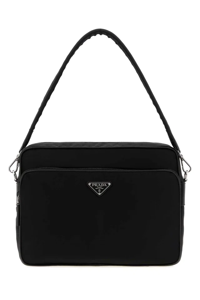 Prada Saffiano Shoulder Bag — Black in Black Saffiano leather from HEWI
