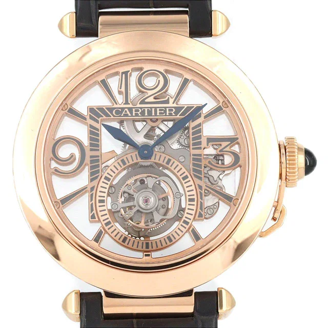 Pasha de Cartier Tourbillon Pink Gold Manual Winding in Pink Crocodile from LuxUness