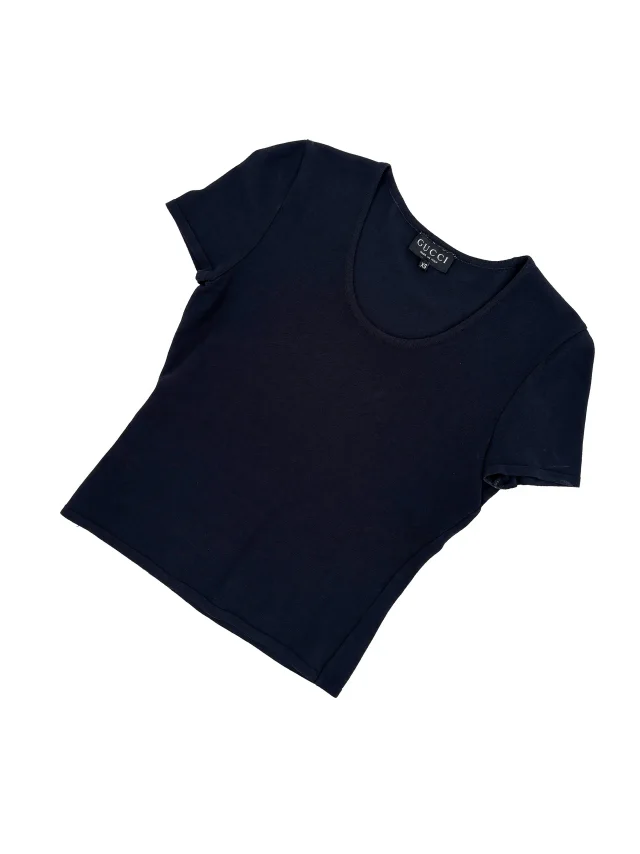 Gucci 1998 navy knit top in Navy from James Veloria