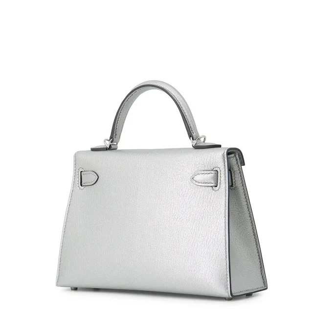 Hermès Mini Kelly Argent Chevre Shamqila in Silver Goatskin from GALLERY RARE, photo 2 of 2