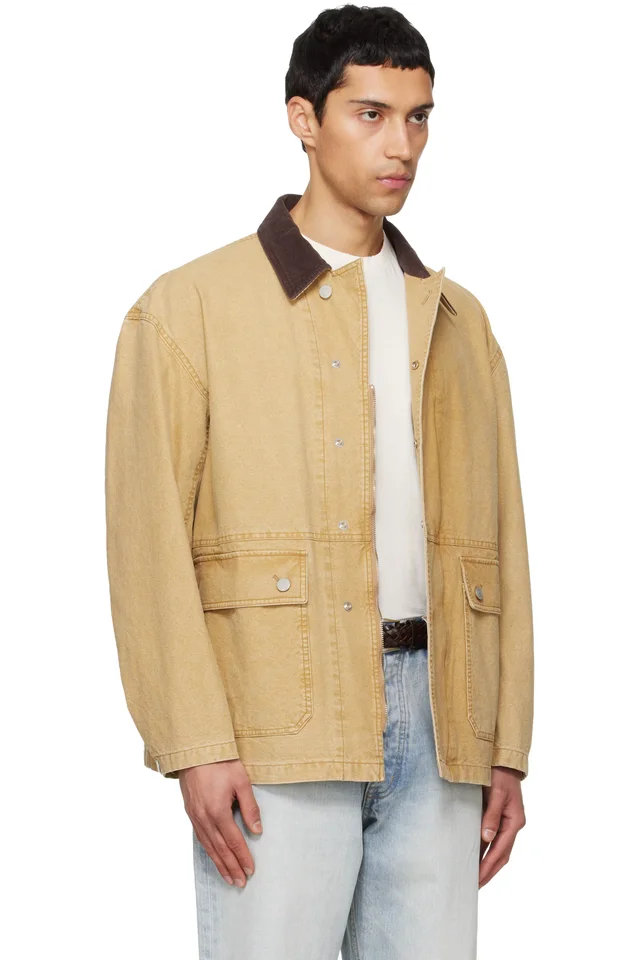 TONYWACK Beige Garment Washed Barn Jacket, photo 2 of 4 from SSENSE
