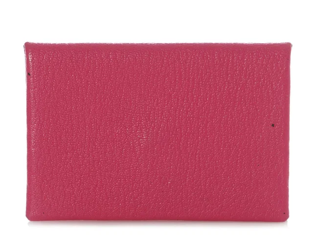 Hermès Pink Chèvre Calvi Card Holder in Pink Goatskin from Ann's Fabulous Finds
