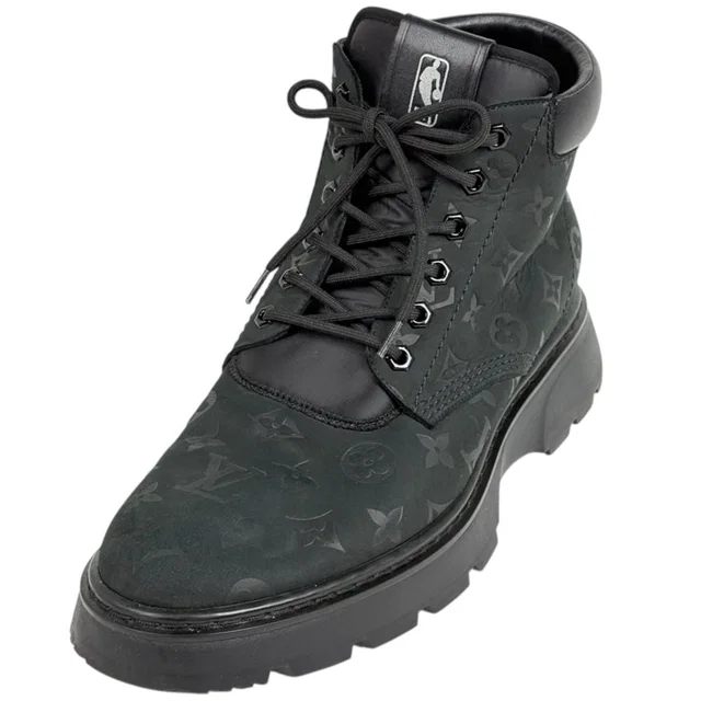 Shoes LV Gold Line Ankle Boots Leather Black in Black Leather from The Reluxe