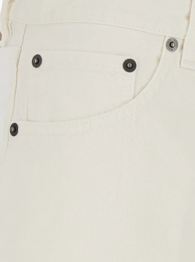 HAIKURE White Jeans with Belt Loops and Logo Patch on the Back in Denim Woman in White, photo 6 of 6 from Gaudenzi Boutique