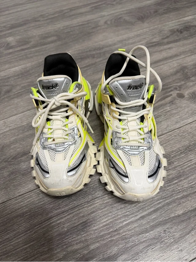 Balenciaga Track Sneakers In White, Silver, Neon Yellow, Black in yellow|white from Poshmark